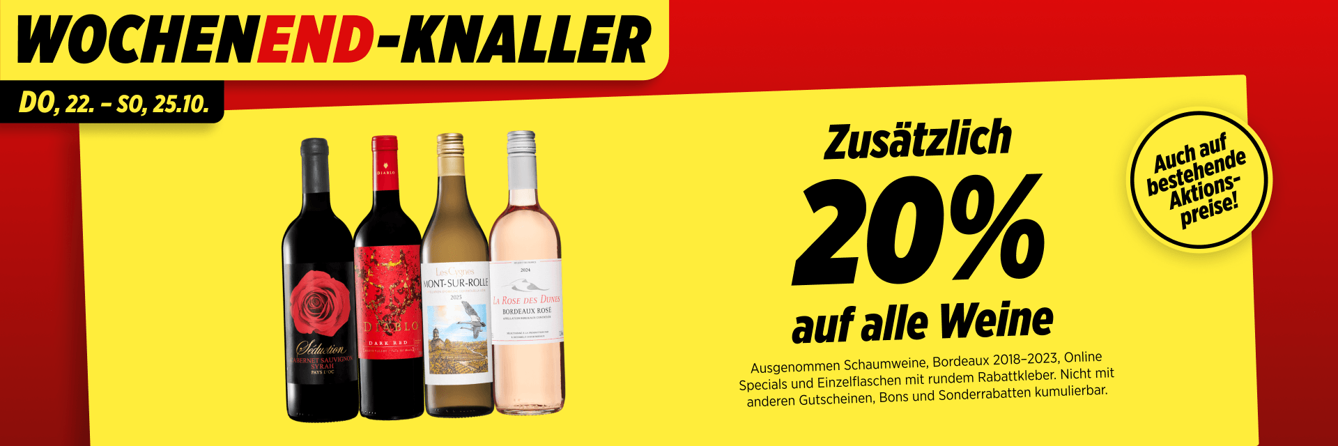 20% auf alle Weine